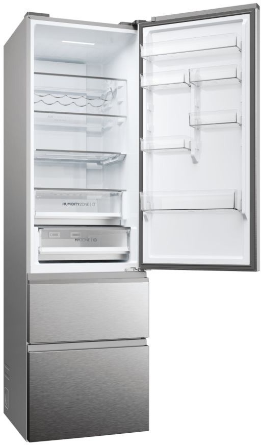 Réfrigérateur congélateur bas HAIER Total No Frost 414L Inox - HTW5620DNMG