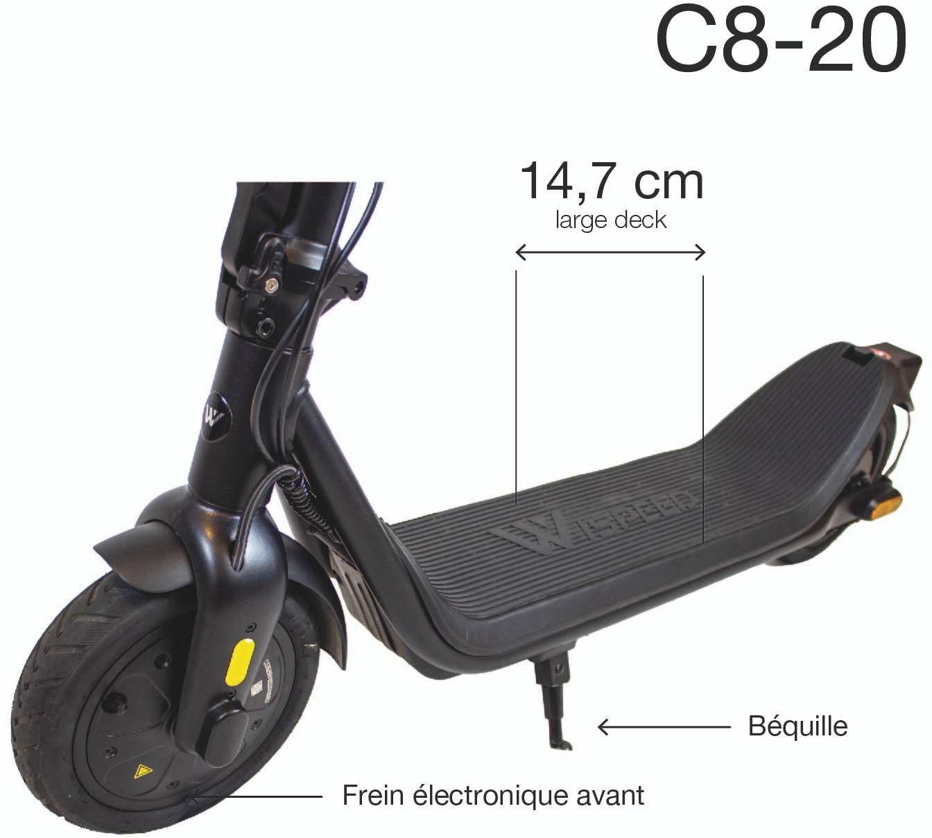 Trottinette électrique LOGICOM  - WISPEED-C8-20-NOIR