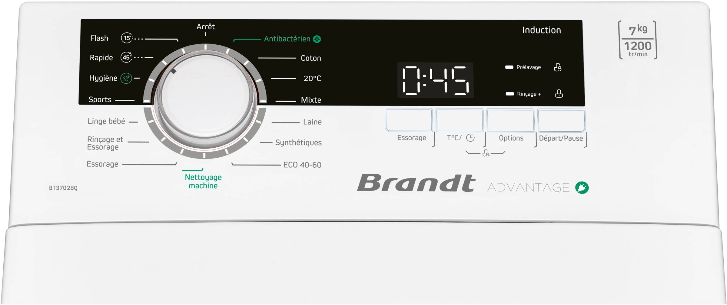 Lave linge Top BRANDT 7kg Blanc - BT37028Q