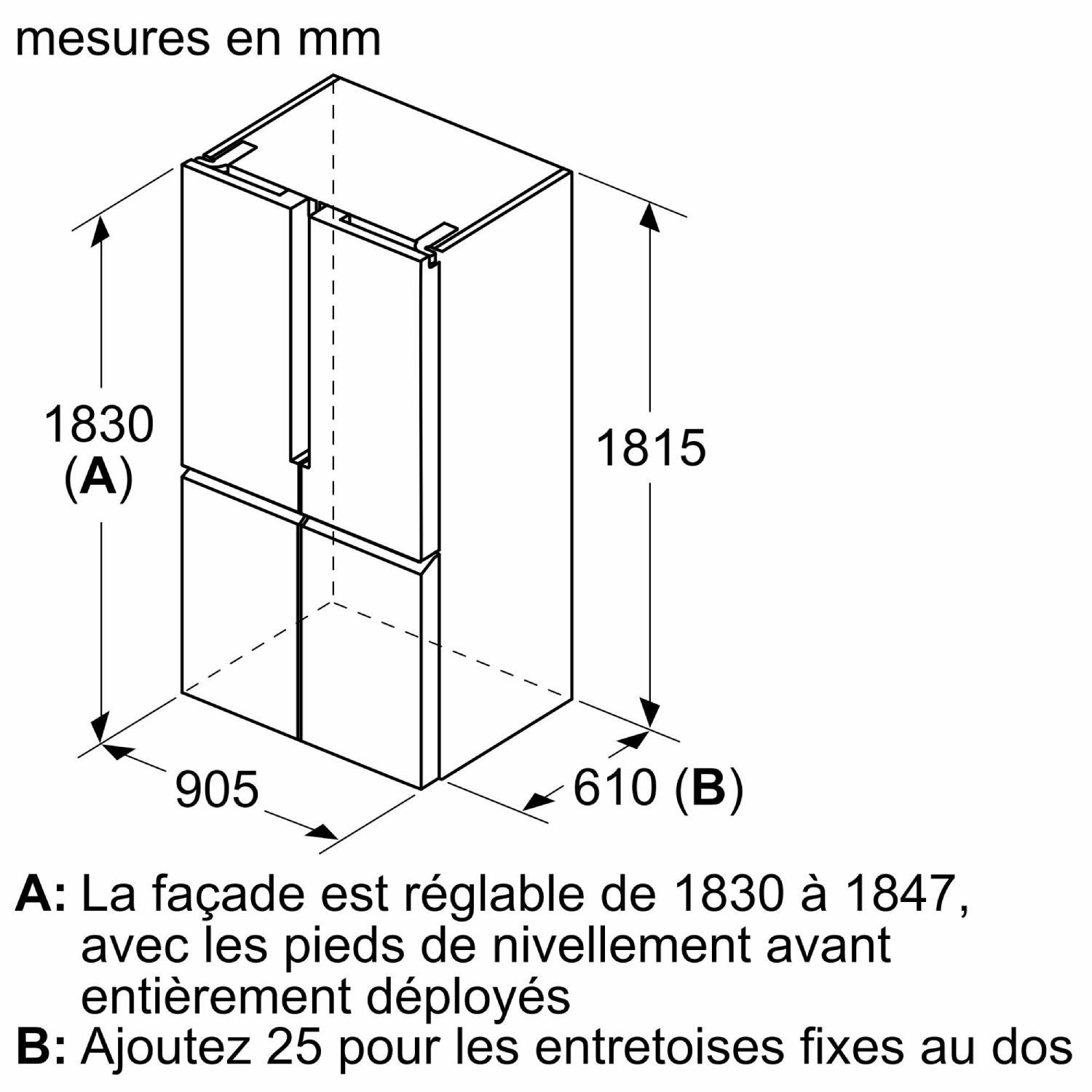 Réfrigérateur 4 portes SIEMENS iQ300 No Frost Inox - KF96NVPEA