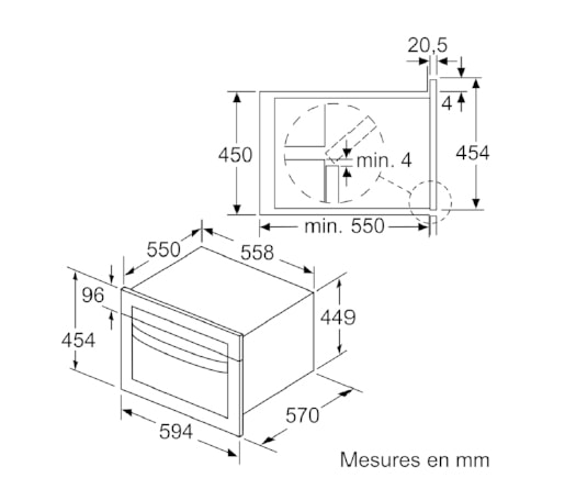 Four combiné micro-ondes BOSCH Série 4 900W 44L Inox - CMA583MS0