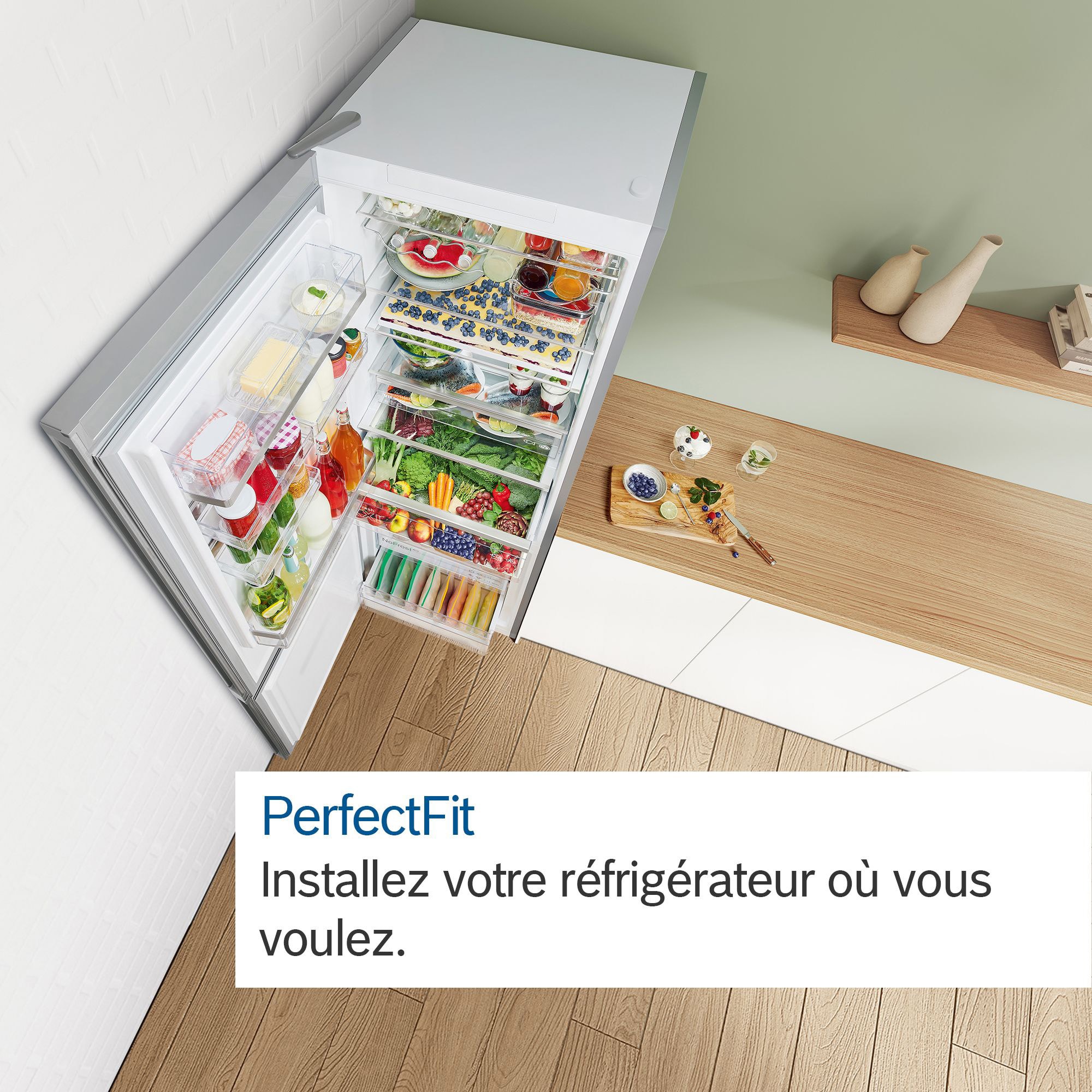 Réfrigérateur congélateur bas BOSCH Série 4 VitaFresh No Frost 321L Inox - KGN367LDF