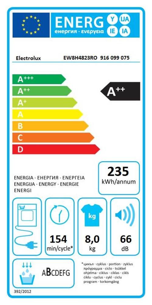 Sèche linge Condensation ELECTROLUX  - EW8H4823RO