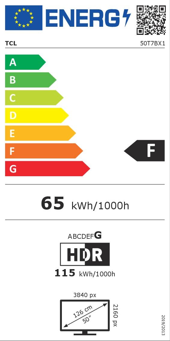 TV QLED 4K 126 cm TCL , HDR Pro, Google TV, 50" - 50T7B