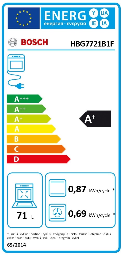 Four encastrable pyrolyse BOSCH Série 8 71L Noir - HBG7721B1F