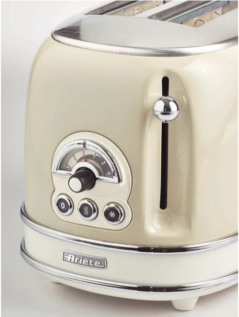 Grille pain ARIETE Toaster 2 fentes Vintage Beige - VINTAGE155BEIGE