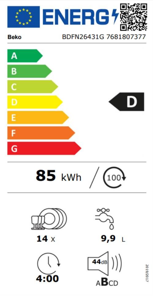 Lave vaisselle 60 cm BEKO 14 couverts - BDFN26431G