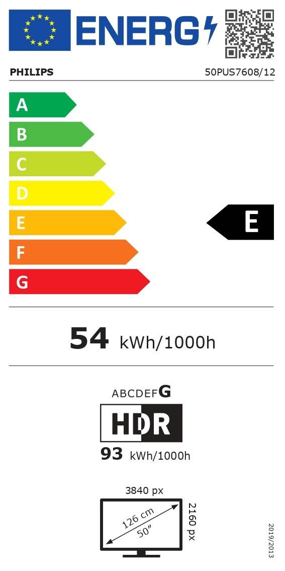 TV LED 4K 126 cm PHILIPS  - 50PUS7608/12