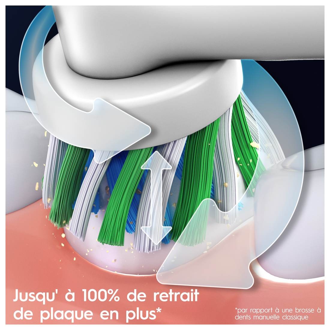 ORAL B Brosse à dent électrique Oral-B Pro 1 Bleue Cross Action + 1 brossette - CROSSACTIONBLEUE