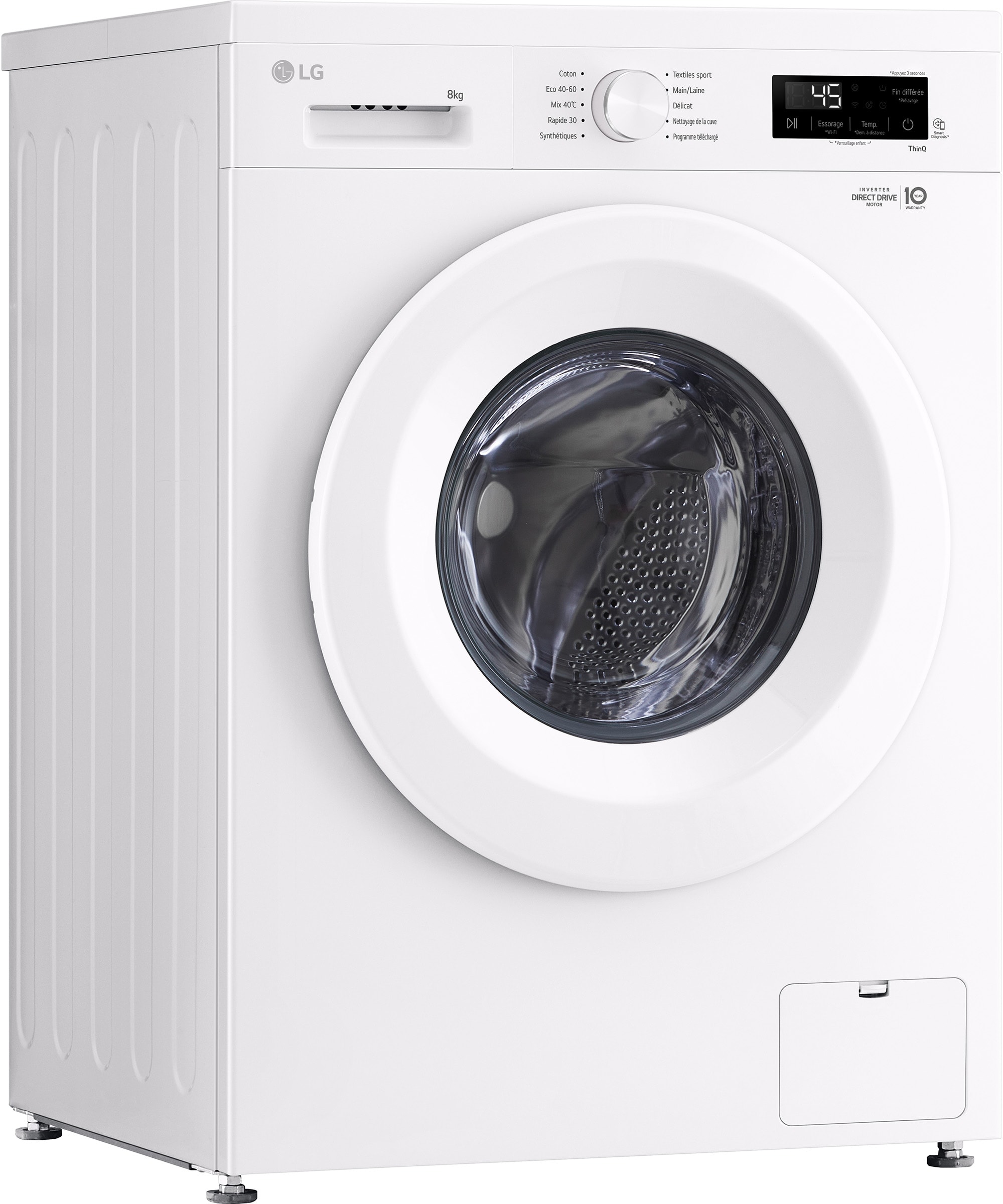 Lave linge Frontal LG 8kg 75db Blanc - F84B13WHS