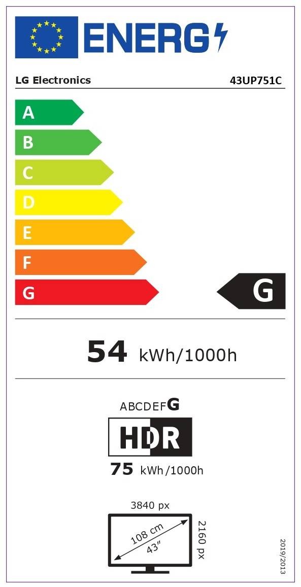 TV LED 4K 108 cm LG  - 43UP751C