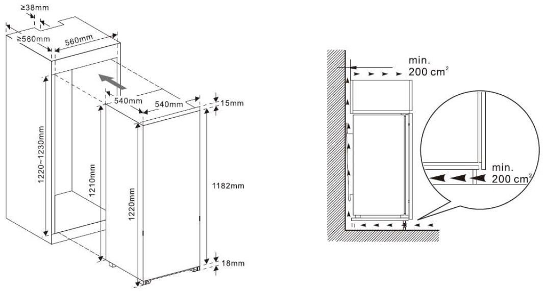 Réfrigérateur encastrable 1 porte BRANDT  - BIS1224ES