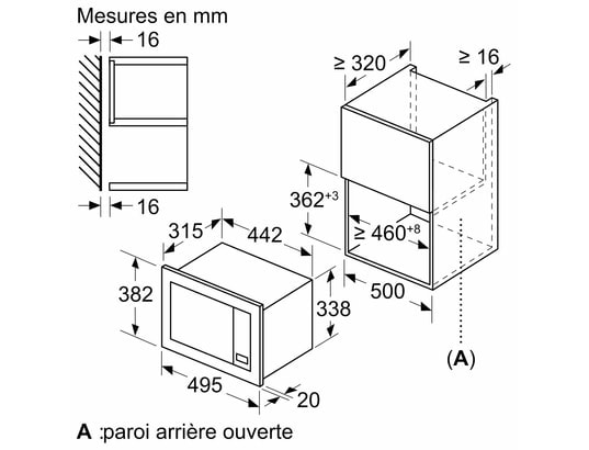 Micro ondes Encastrable BOSCH  - BFL523MB3F