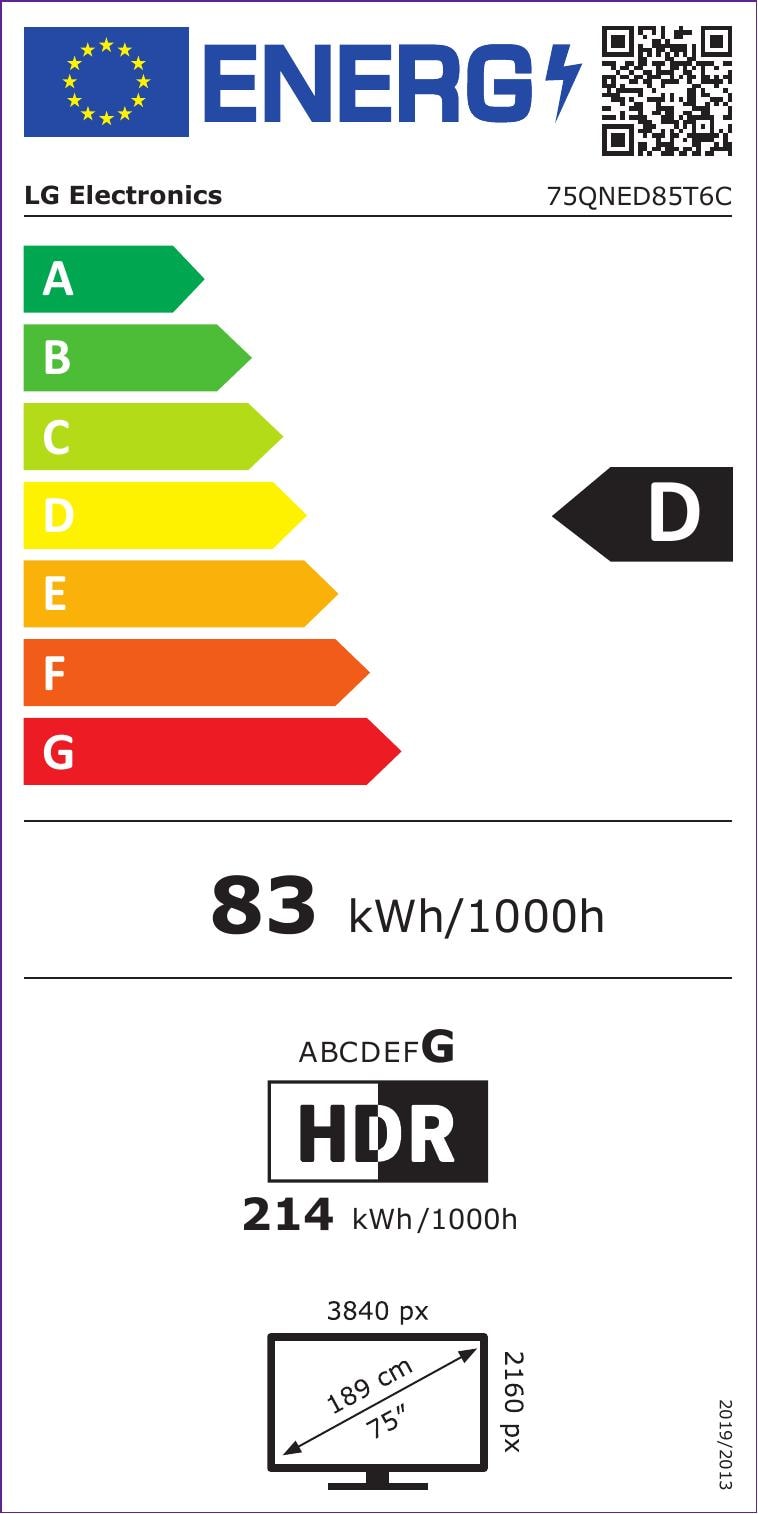 TV QNED 4K 189 cm LG Mini Led 75" - 75QNED85