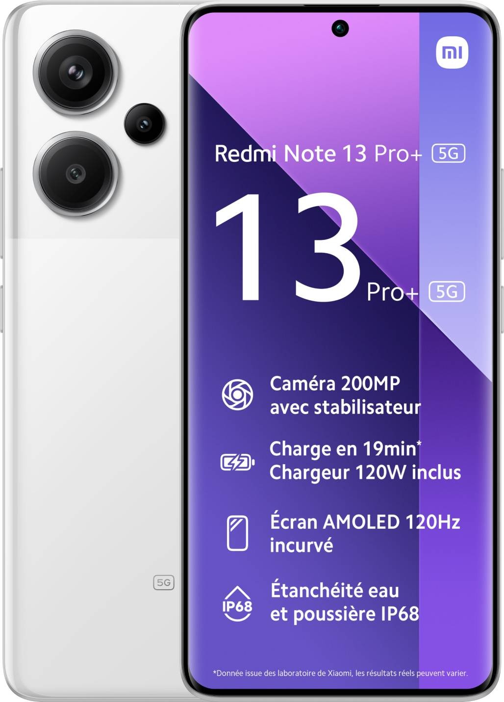 XIAOMI Smartphone Redmi Note 13 Pro+ 5G 8+256Go - Blanc  REDNOTE13PROP5G-256B
