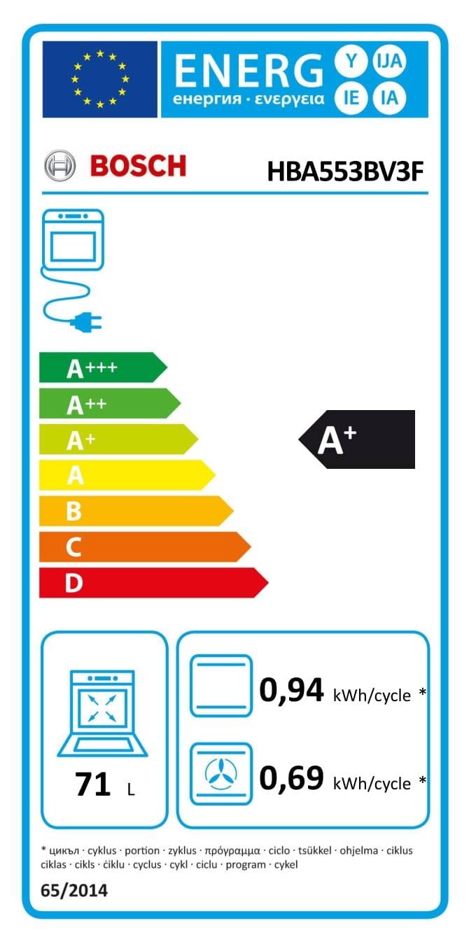 Four encastrable EcoClean BOSCH 71L Blanc - HBA553BV3F