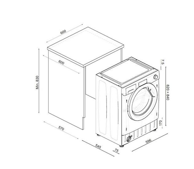 Lave linge encastrable ROSIERES Fonction Vapeur WiFi 1600 trs/mn 9 kg - OBWS69TWMCE-47