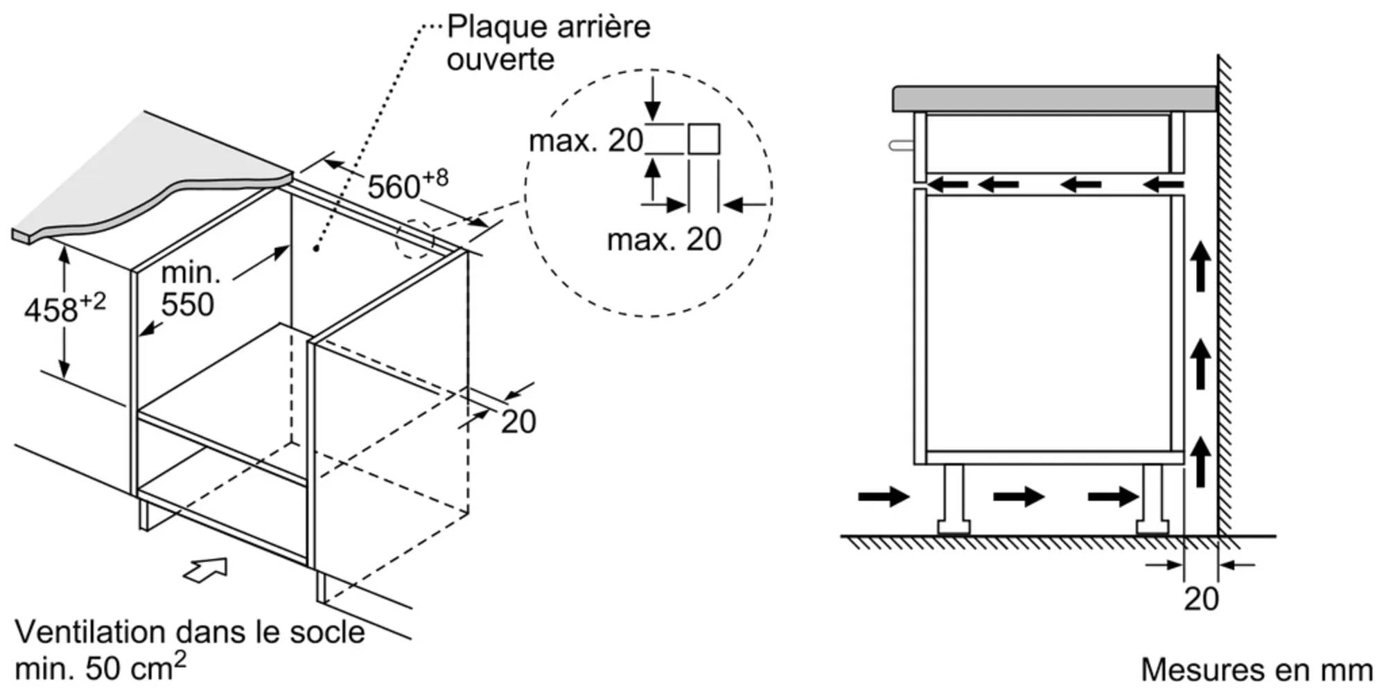 Four combiné micro-ondes NEFF N50 900W 44L Inox - C1AMG84N0