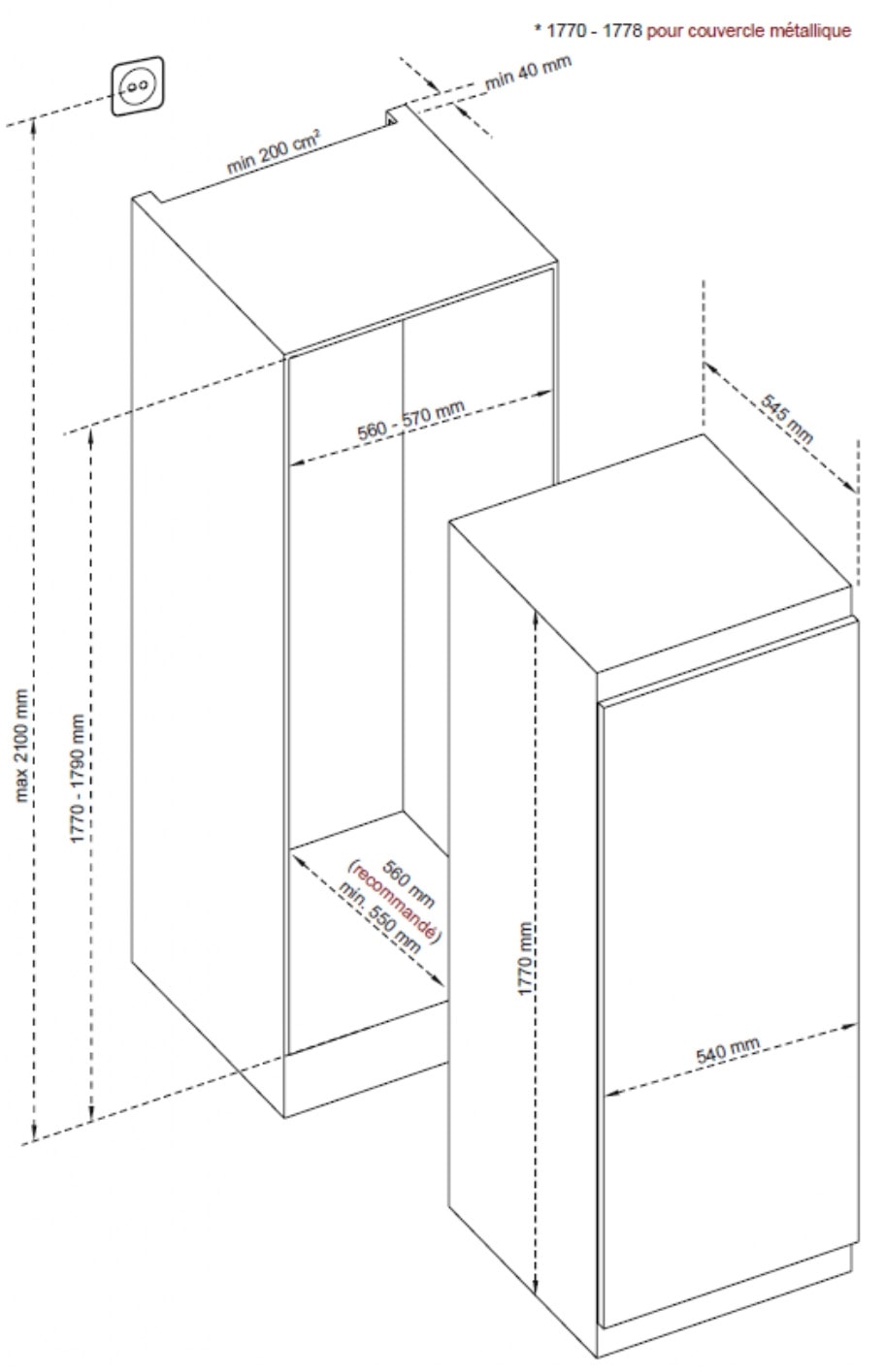 Congélateur encastrable armoire DE DIETRICH  No Frost 196L - DFU1781EN