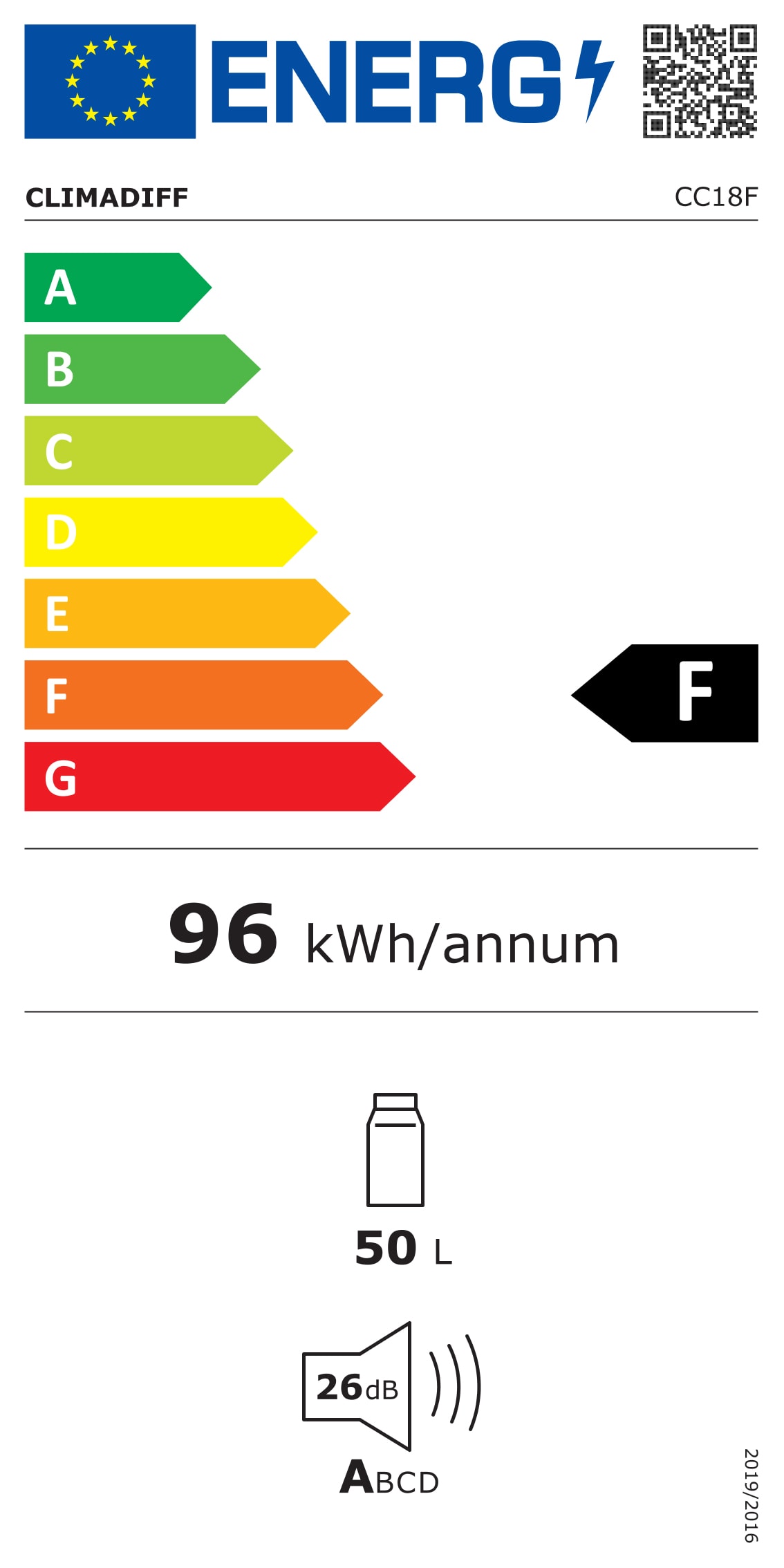 Cave à vin de service CLIMADIFF 18 bouteilles - CC18F