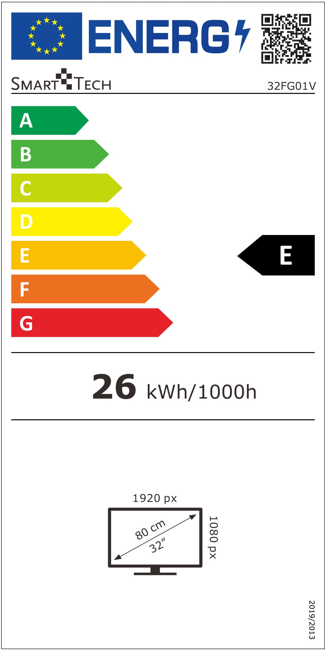 TV LED Full HD 80 cm SMART TECH  - 32FG01V