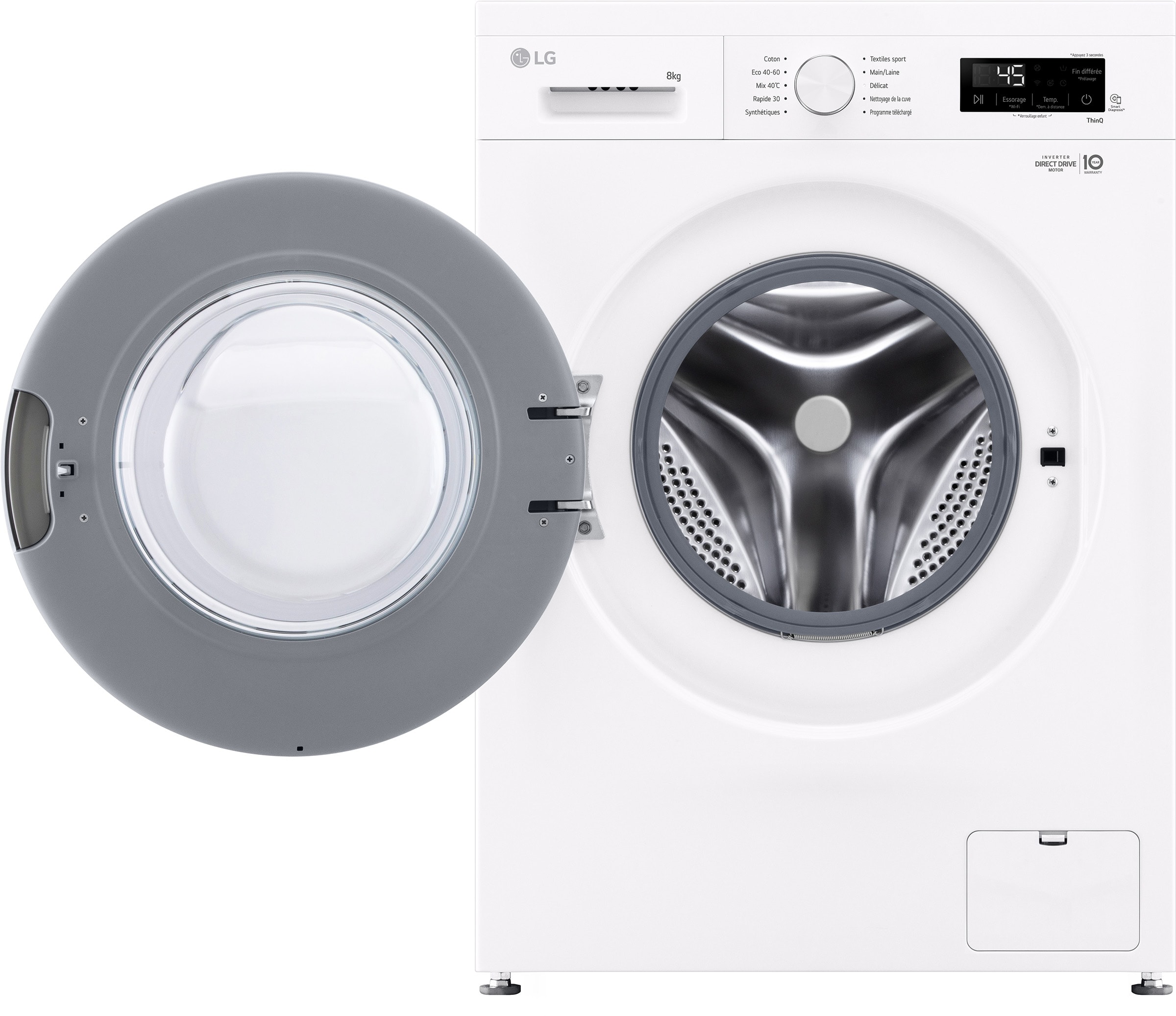 Lave linge Frontal LG 8kg 75db Blanc - F84B13WHS