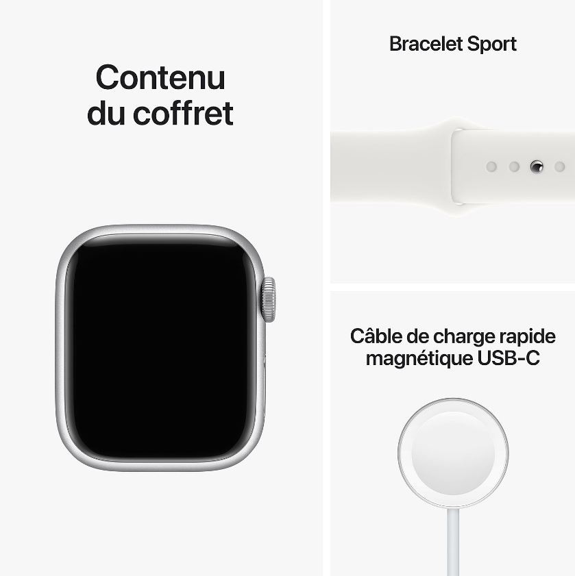 Montre connectée APPLE Apple Watch Série 8 GPS + Cellular 41mm Aluminium Argent - WATCH8-MP6K3NF