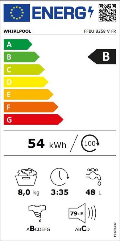 Lave linge Frontal WHIRLPOOL  - FFBU8258VFR