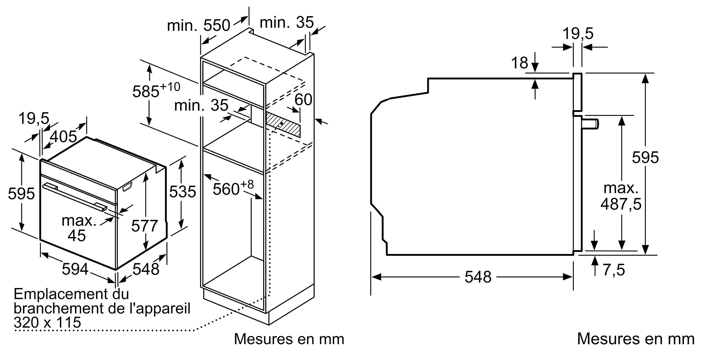 Four encastrable pyrolyse BOSCH Série 8 71L Noir - HBG7721B1F