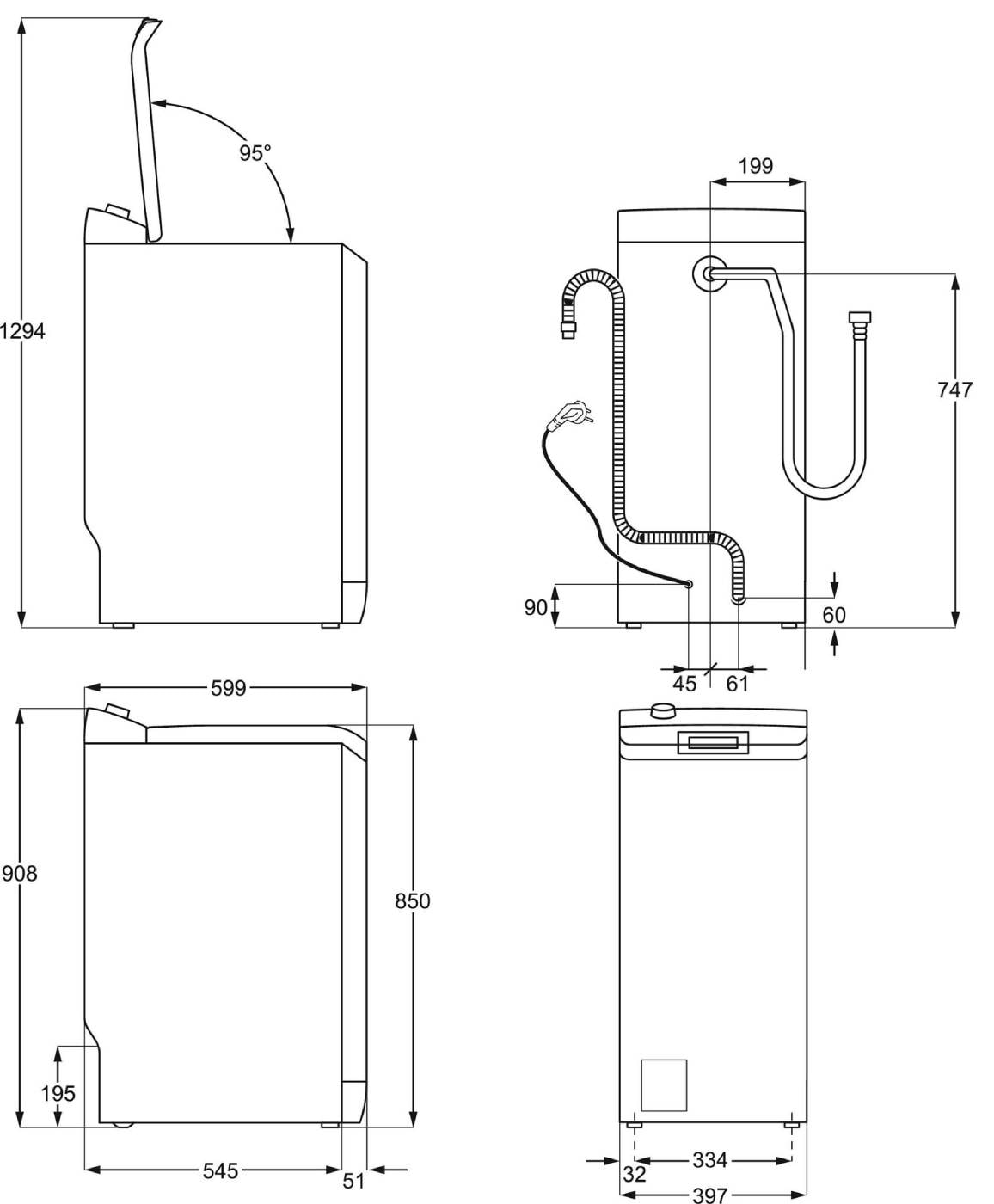 Lave linge Top ELECTROLUX 7kg Blanc - EW6T4376BZ