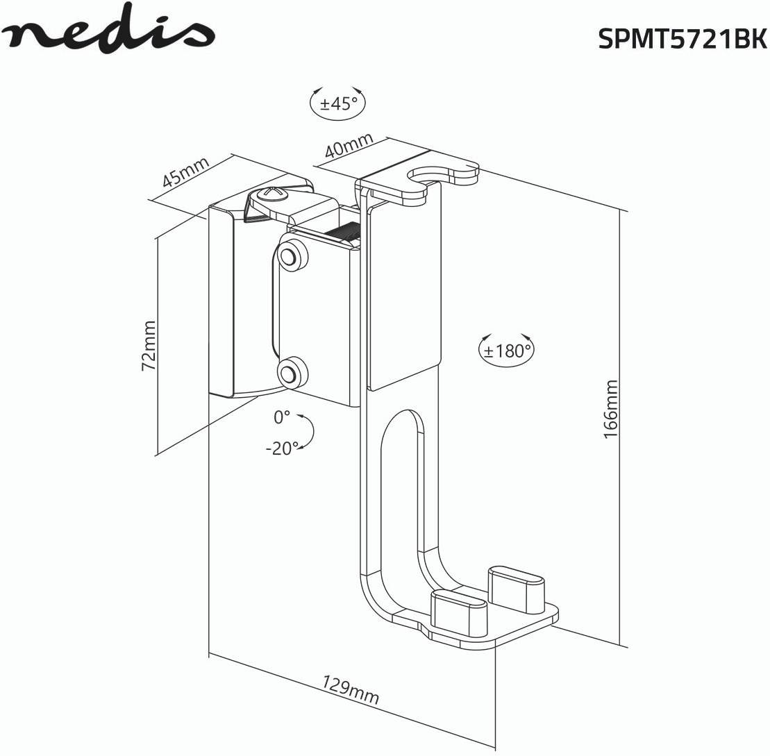 Support mural NEDIS  - SPMT5721BK