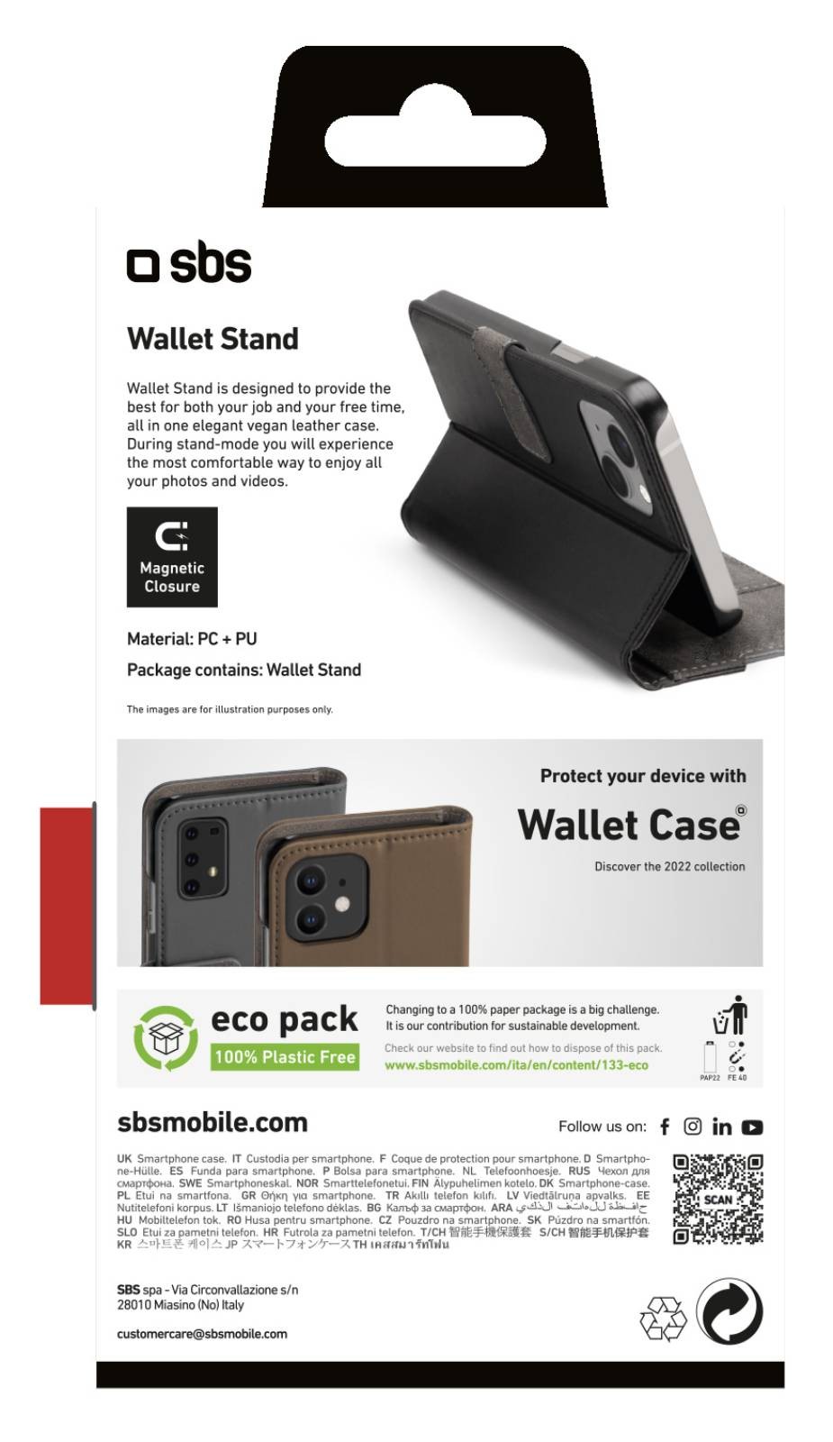 SBS Etui de protection Book Wallet avec fonction stand pour iPhone 14/13 - ETUI-STAND-IPHONE14