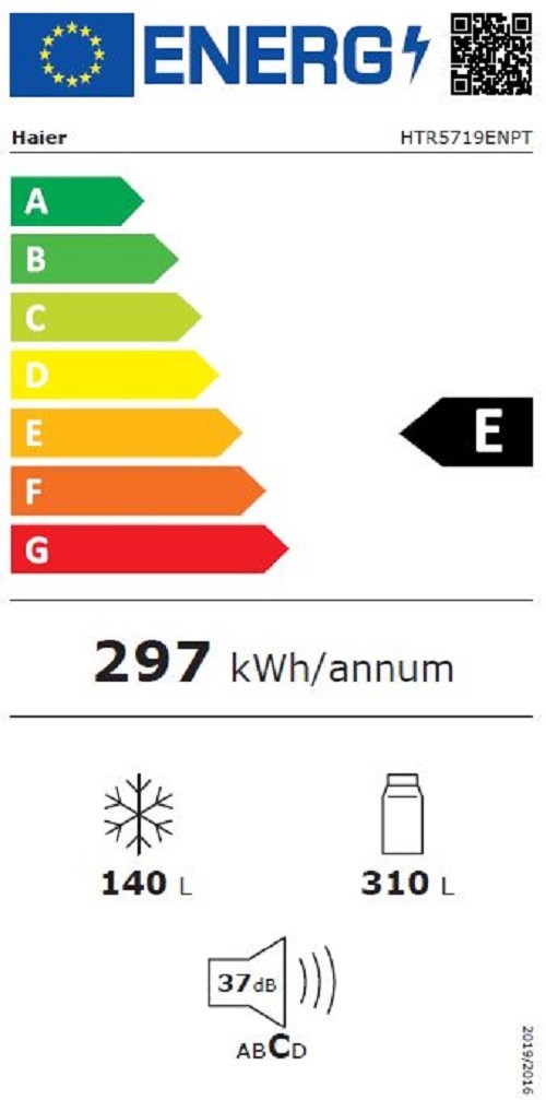 Réfrigérateur congélateur bas HAIER Total No Frost 450L Noir - HTR5719ENPT