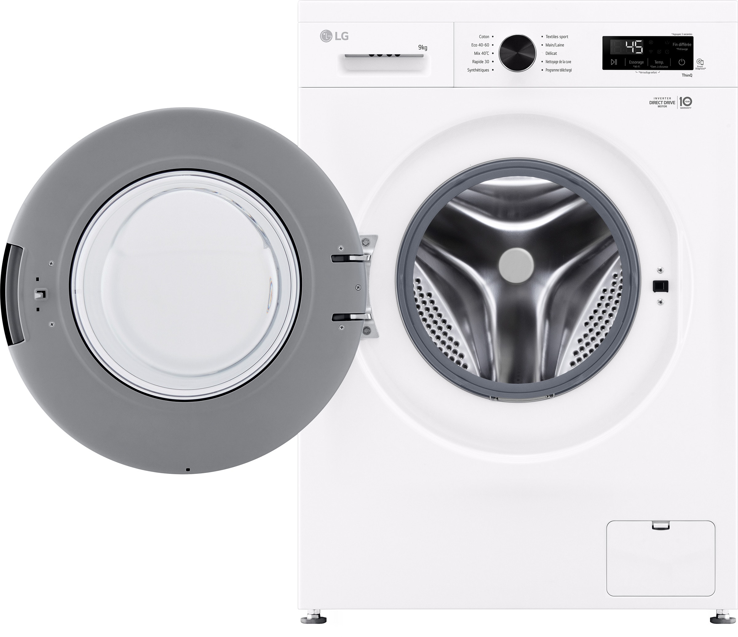 Lave linge Frontal LG Fonction vapeur 9kg - F94B15WHS