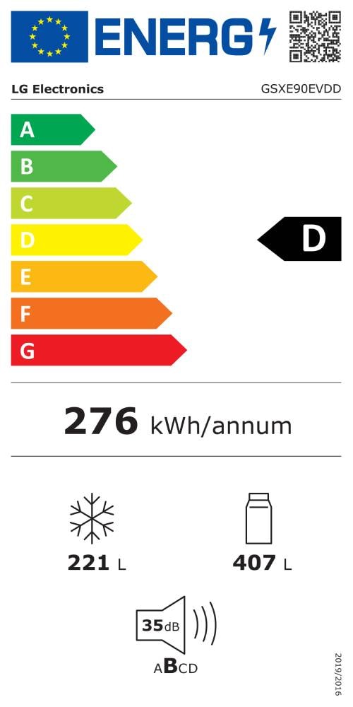 Réfrigérateur américain LG 628L noir - GSXE90EVDD