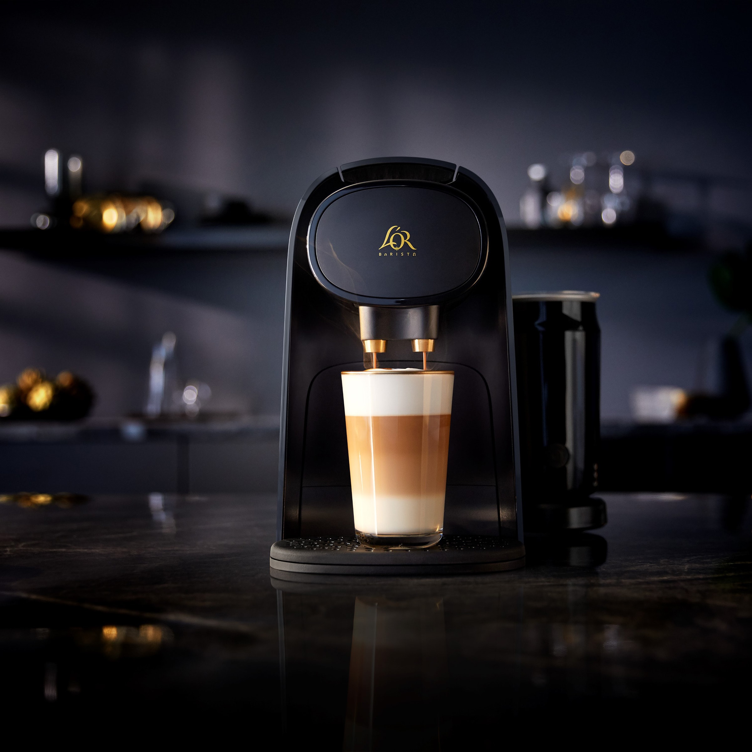 Expresso PHILIPS à Capsule L'Or Barista Latte Piano Noir - LM8014/60