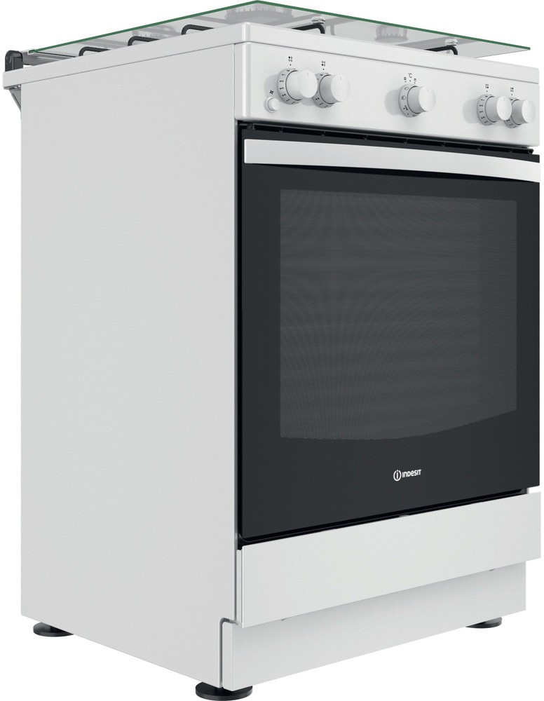 Cuisiniere gaz INDESIT 4 Feux + four Gaz Blanc - IS67G1KMW/E