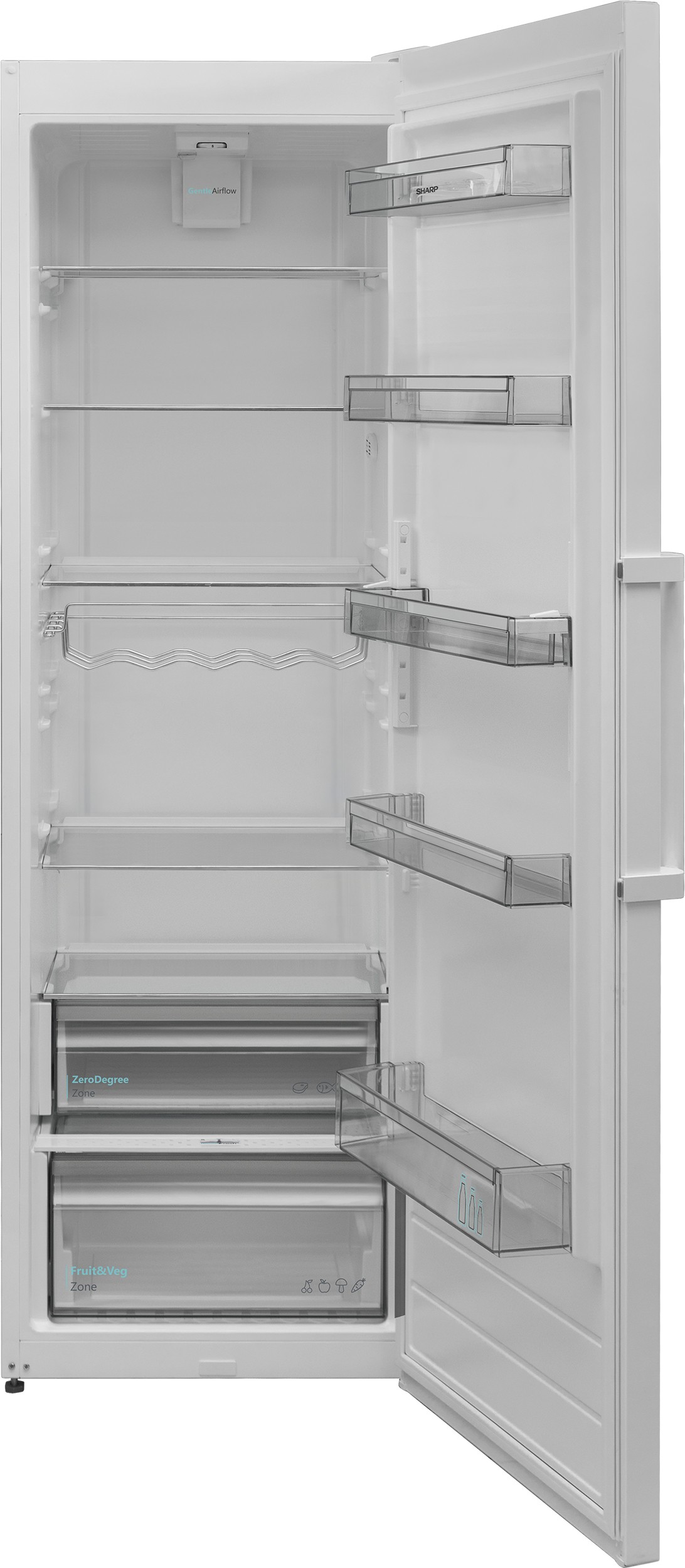 SHARP Réfrigérateur 1 porte Froid Brassé AdaptiFresh 401L Blanc - SJLC11CTXWF