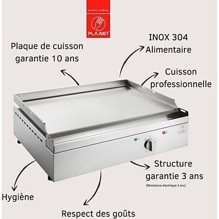 Plancha PLA.NET électrique Chef 55 Inox - CHEF55LISSELEC