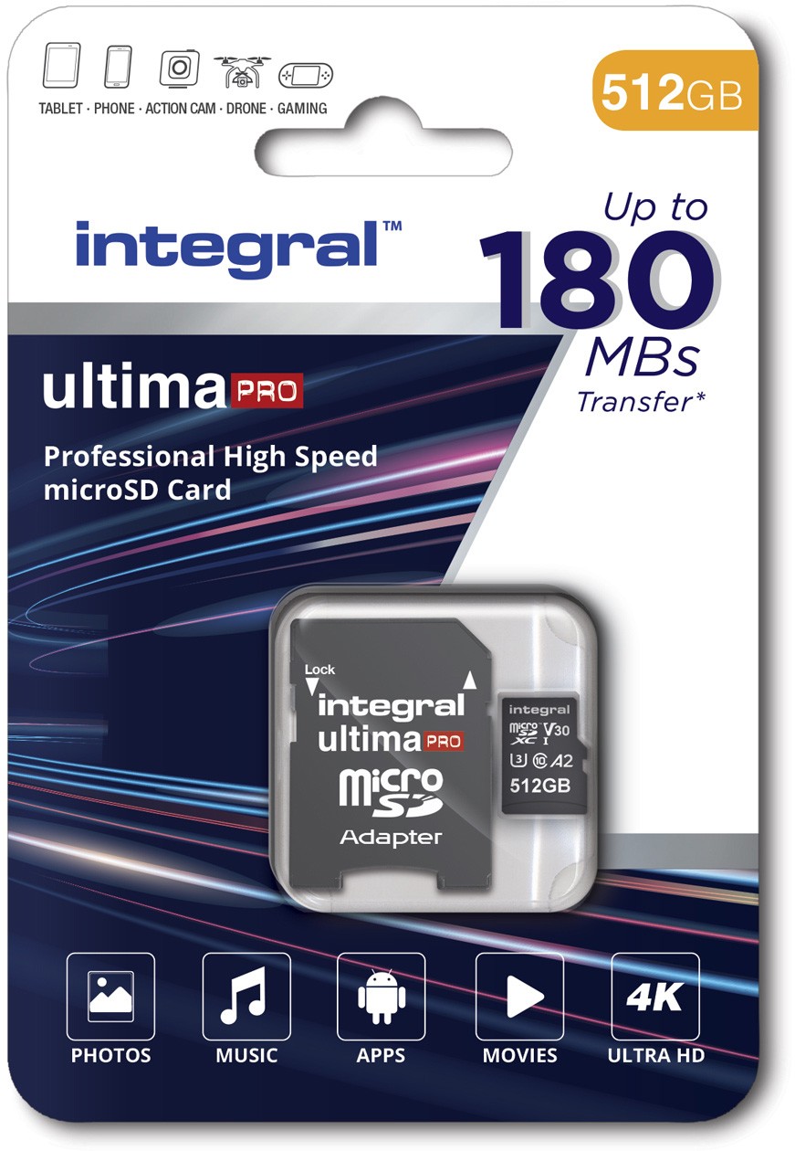 Carte mémoire 512 Go INTEGRAL  - INMSDX512G180/150V30