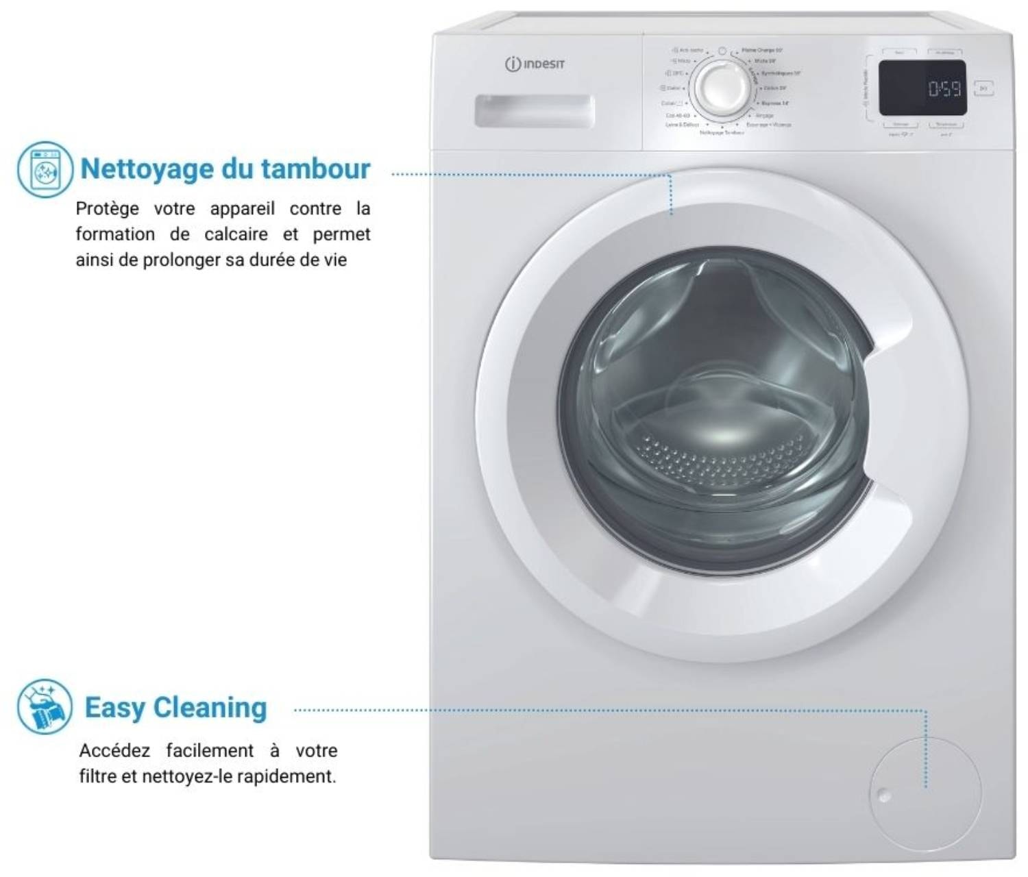 Lave linge Frontal INDESIT  - IM642MYTIMEFR