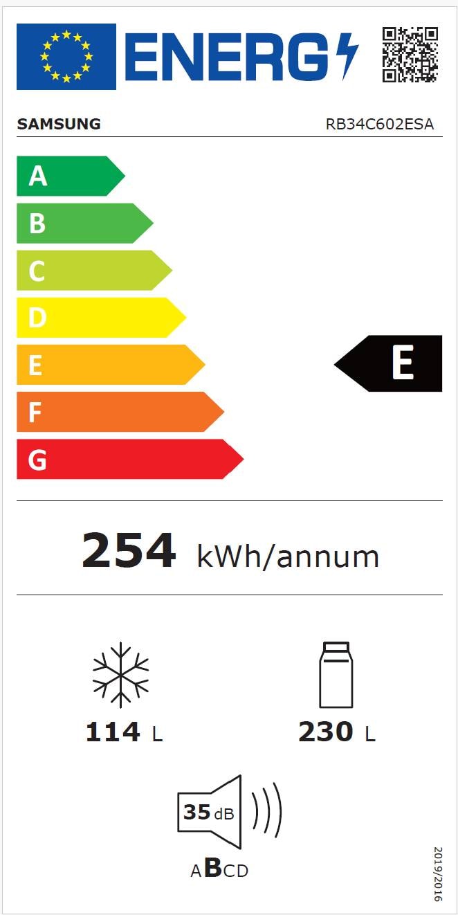 Réfrigérateur congélateur bas SAMSUNG 344L gris - RB34C602ESA