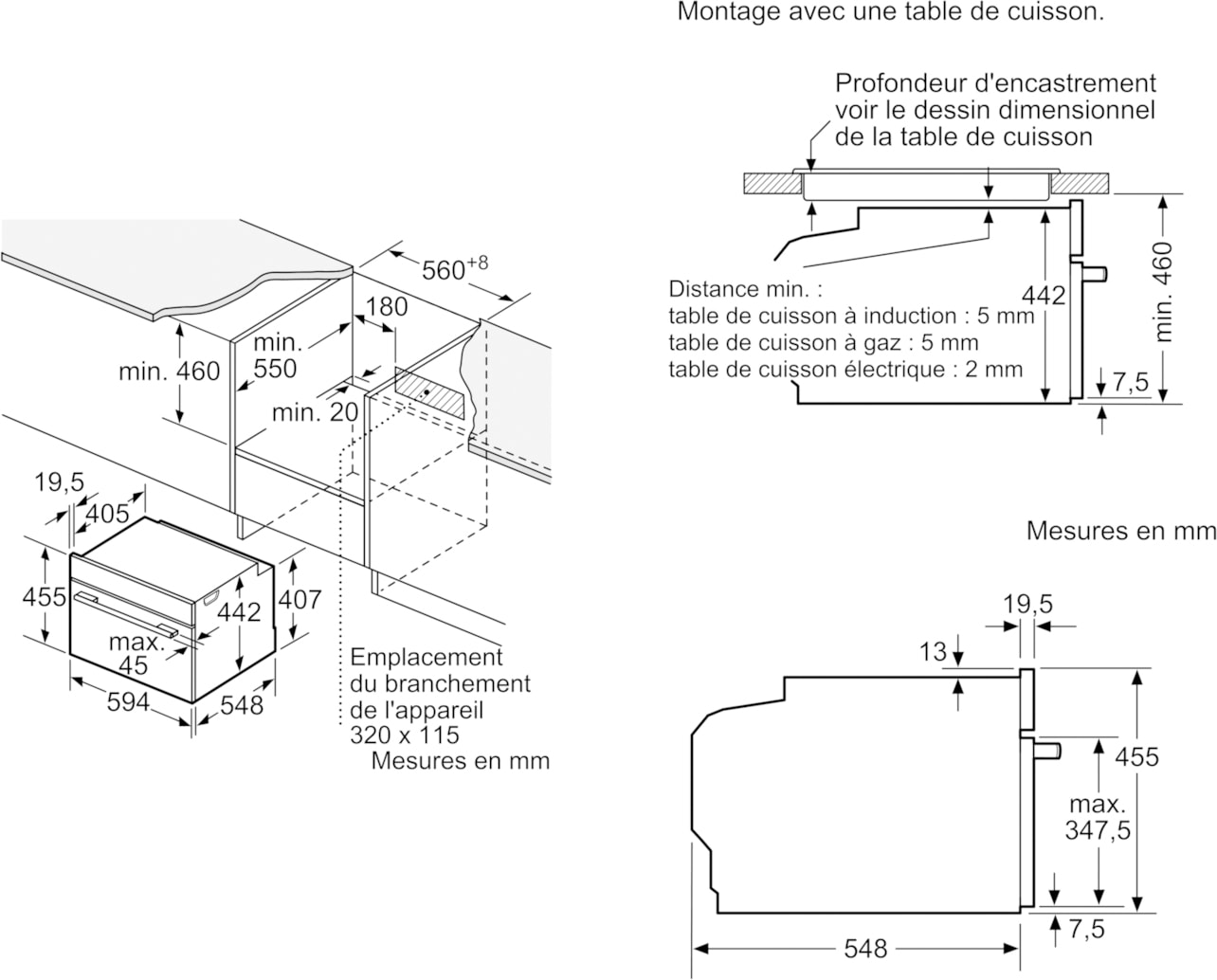 Four combiné micro-ondes BOSCH Série 8 HotAir 4D CookAssist 45L Inox - CMG633BS1