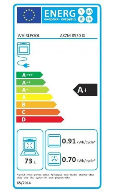 Four encastrable pyrolyse WHIRLPOOL 73L Inox - AKZM8530IX